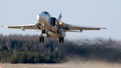 Russian Sukhoi Su-24 takes off