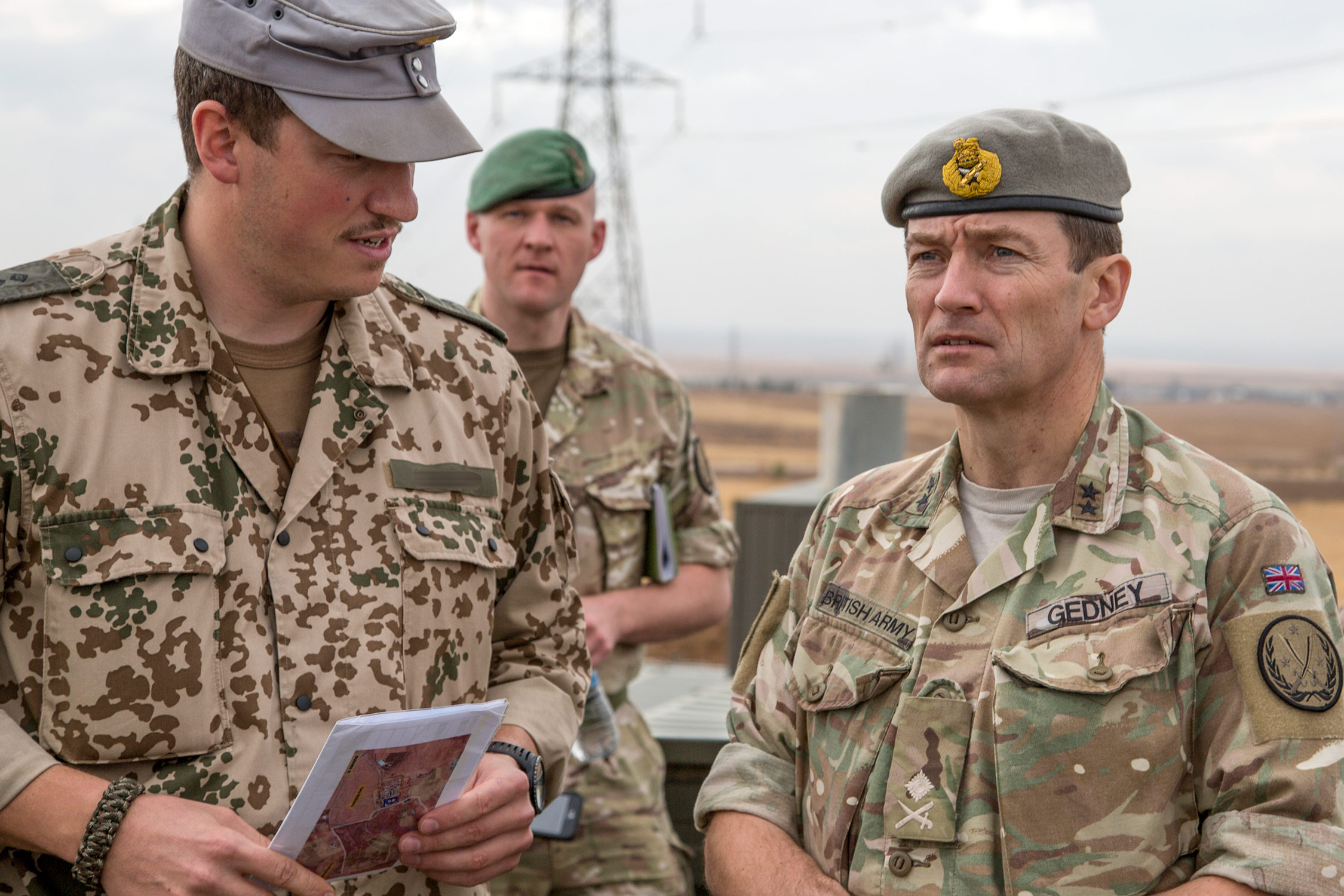 Major General Felix Gedney reviews coalition training in Iraq