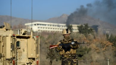 Afghan soldier on guard in Kabul