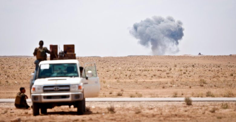 SDF watch Coalition airstrike in Deir Ezzor province