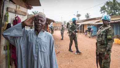 Minusca peacekeepers PK5, Bangui, Central African Republic