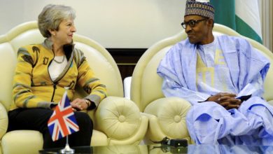 Theresa May meets Muhammadu Buhari