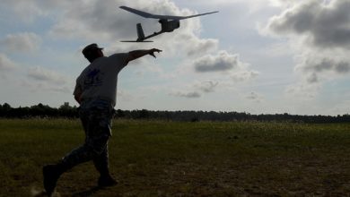 AeroVironment RQ-11B Raven drone launch