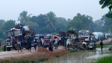 Civilians displaced as a result of the Sri Lanka Army's military offensive in the Tamil civil war