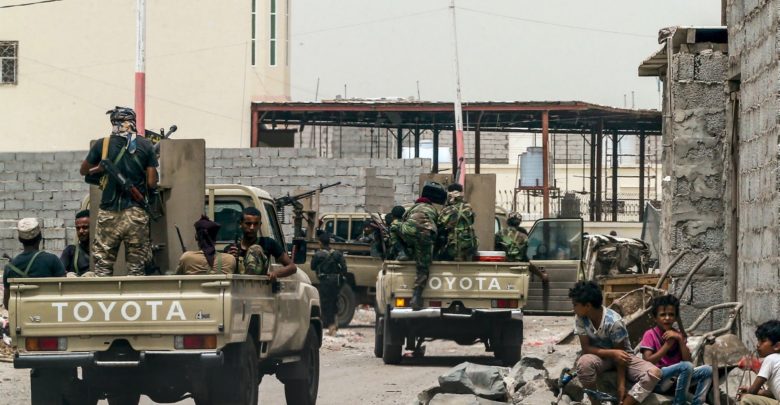 Al-Qaeda fighters in Aden, Yemen