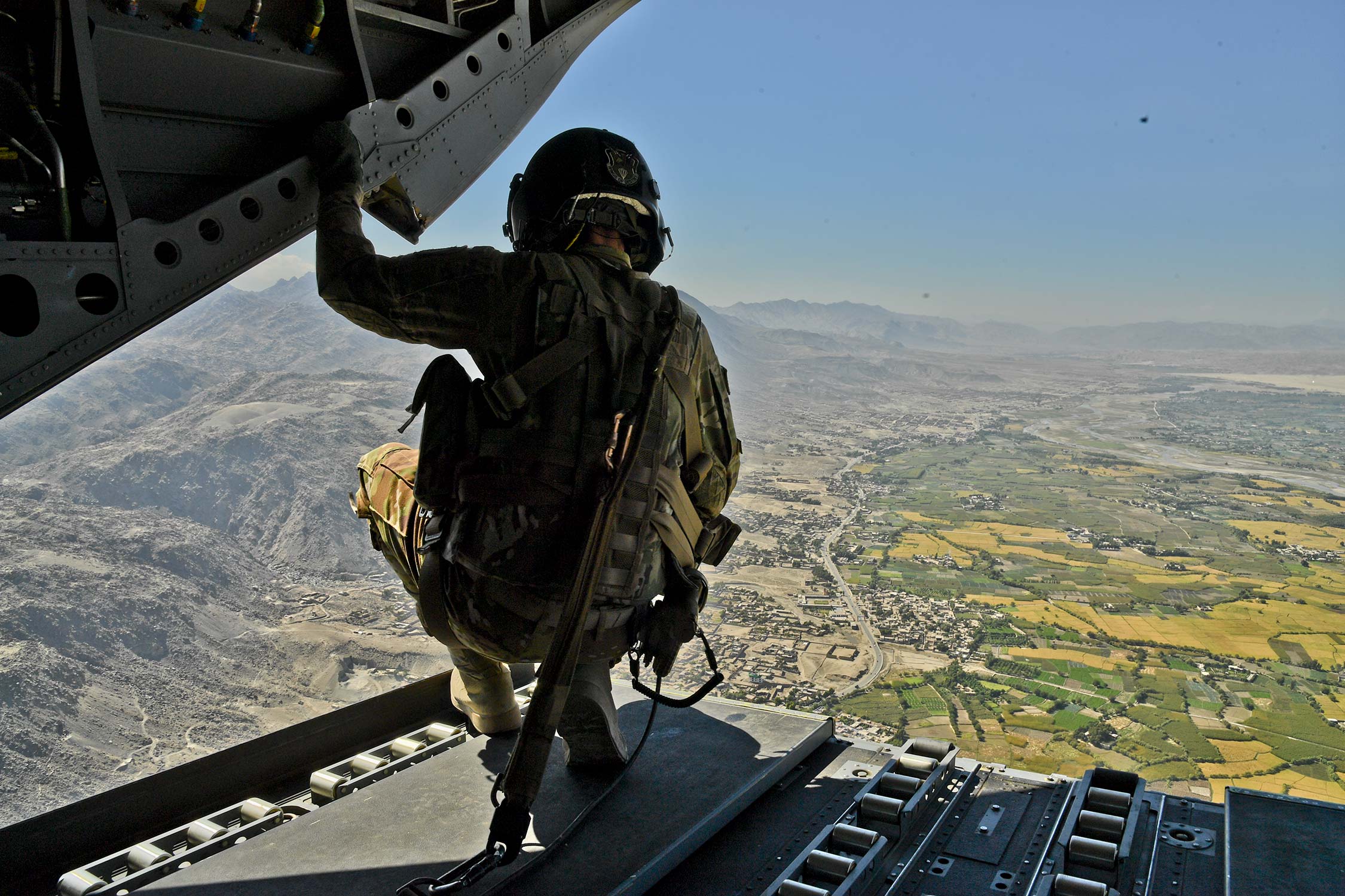 US Army soldier over Afghanistan