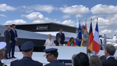 French minister for the armed forces Florence Parly, German Minister of Defence Ursula Von der Leyen and Minister of Defence of Spain