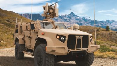 Oshkosh L-ATV in M1278 Heavy Guns Carrier JLTV configuration