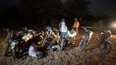 Motorbikes and ISIS flags captured during joint operations in the Sahel