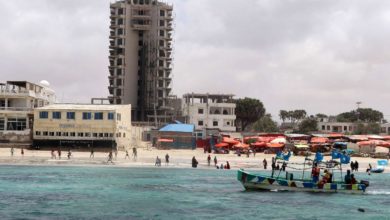 A view of Elite Hotel in the Lido beach area of Mogadishu