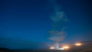 An Air Force Global Strike Command unarmed Minuteman III intercontinental ballistic missile launches during an operational test at 12:21 a.m. Tuesday, Aug. 4, 2020 at Vandenberg Air Force Base, California