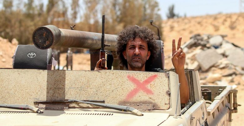A Government of National Accord (GNA) fighter in Abu Qurain, Libya.