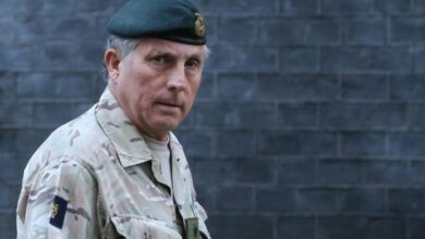 British Army General Sir Nicholas Carter leaves number 10 Downing Street in central London.