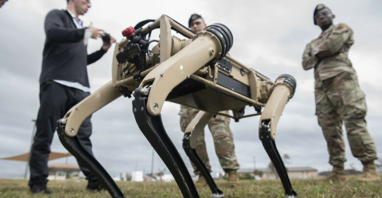 An unmanned ground vehicle is tested at Tyndall Air Force Base, Florida, Nov. 10, 2020.