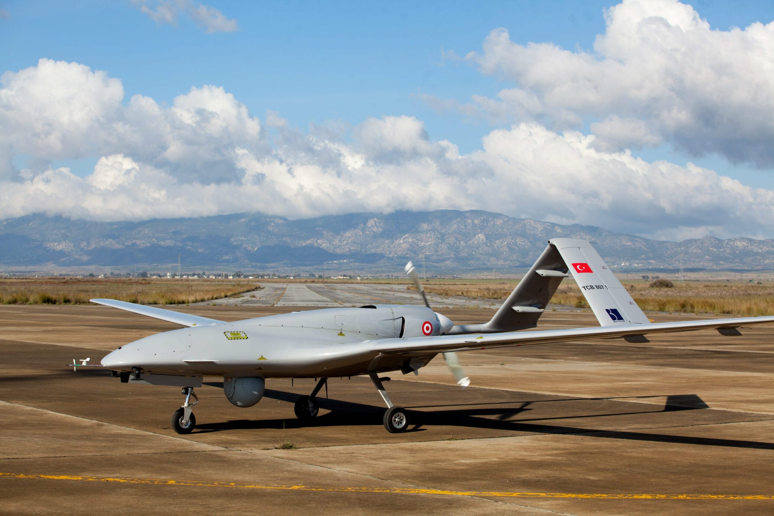 Bayraktar TB2 drone at the Geçitkale military air base in the Turkish Republic of Northern Cyprus, December 16, 2019