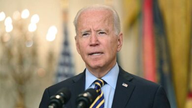US President Joe Biden speaks about the situation in Afghanistan from the East Room of the White House in Washington, DC, July 8, 2021