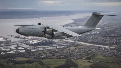 The RAF Atlas A400M aircraft 'City of Bristol' enroute to the city it's named after