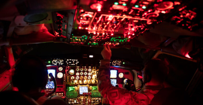The US Air Force prepares a KC-135 Stratotanker for a flight supporting a Black Sea mission at RAF Mildenhall, United Kingdom, January 14, 2021