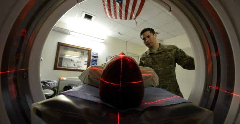 Air Force Senior Airman a service member for a CT scan
