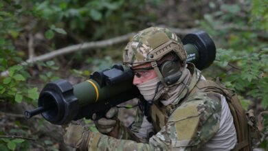 Soldier with RGW90 on shoulder
