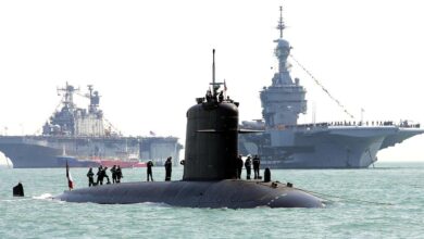 The French submarine La Perle can be seen in Portsmouth, Britain