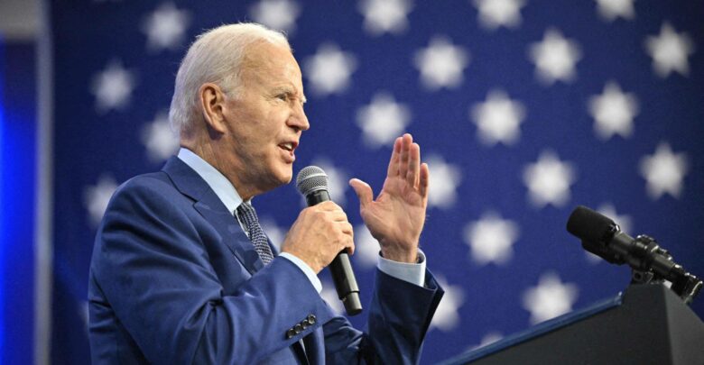 US President Joe Biden speaks
