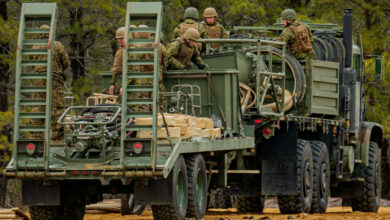 US Marines Engineer Support Battalion with refueling systems