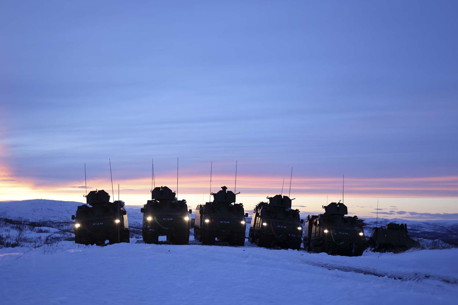 The Armoured Support Group conduct a live fire shoot with their all-terrain Viking vehicles