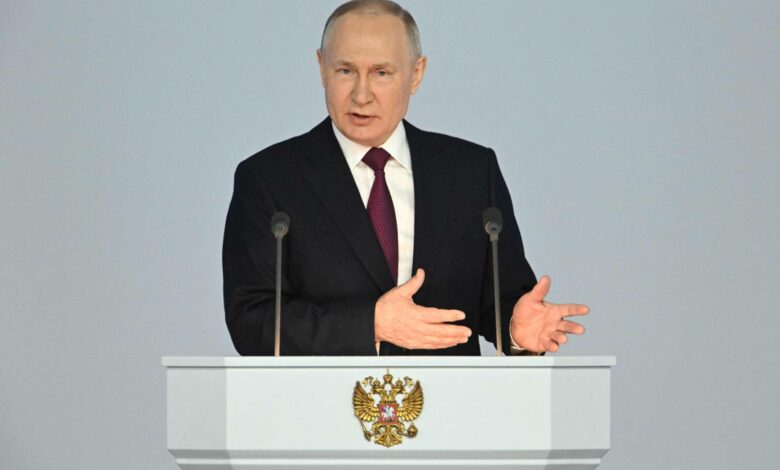 Russian President Vladimir Putin delivers his annual state of the nation address
