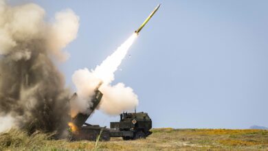 US HIMARS fires during a littoral live fire event