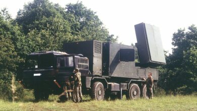 Artillery location radar Cobra of the German army in field