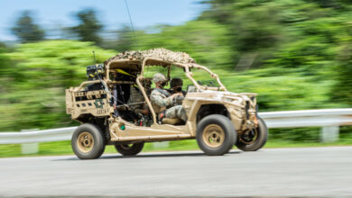 U.S. Marines with the 31st Marine Expeditionary Unit Command element (MEU), operate an ultra-light tactical vehicle to the next communication exercise target point on Camp Hansen, Okinawa, Japan, May 11, 2021. Marines with the 31st MEU conduct communication exercises to validate training readiness and refine inter major subordinate elements communication control. The 31st MEU, the Marine Corps’ only continuously forward-deployed MEU, provides a flexible and lethal force ready to perform a wide range of military operations as the premier crisis response force in the Indo-Pacific region. (U.S. Marine Corps photo by Lance Cpl. Grace Gerlach)