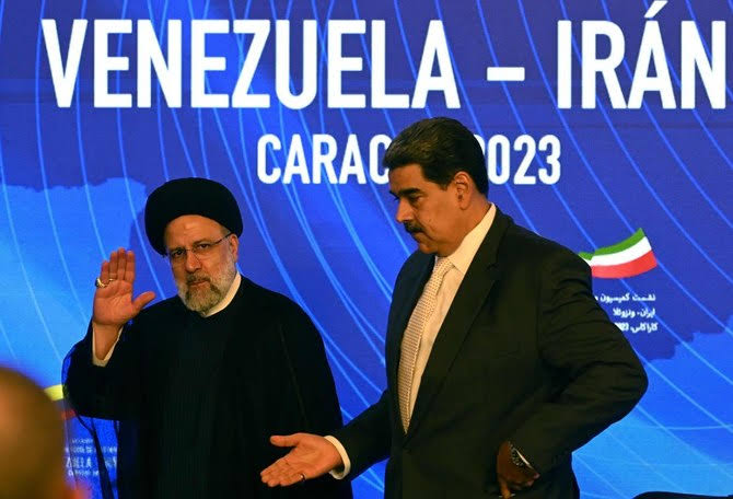 Iranian President Ebrahim Raisi arrived in Venezuela for the start of a June 2023 visit to "friendly countries" that also include Cuba and Nicaragua