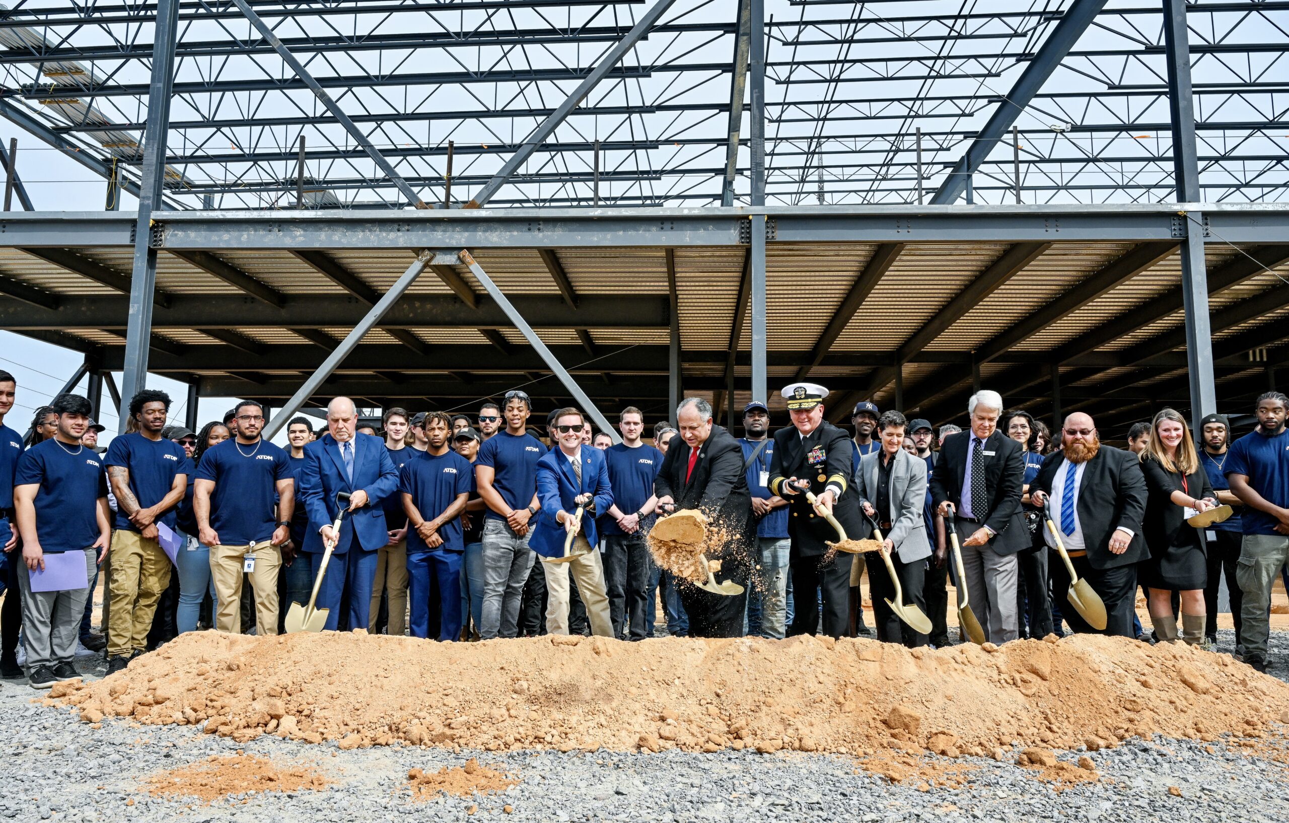 Secretary of the Navy Carlos Del Toro participated in a groundbreaking ceremony for a new Accelerated Training in Defense Manufacturing (ATDM) Regional Training Center in Danville, VA, Oct. 11. Groundbreaking of the ATDM Regional Training Center is a key milestone in scaling ATDM by providing a dedicated training facility with the infrastructure and equipment necessary to reach full capacity of 800-1,000 workers trained per year by FY 2025.
