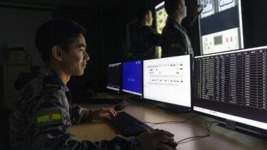 Learn to work together and be part of a team. Seaman Communication Information System - Information Specialist (SMNCIS-I) Grisadarporn Nordisar (left), Seaman Communication Information System - Communications Specialist Alex Meiklejohn and SMNCIS-I Kyle Bergan (right) conduct a fault finding exercise in the Communication Centre Simulator. Being able to identify communications faults and restore data and voice networks quickly, is pivotal and often requires more than one person to fix. An extended delay in the restoration of communications services could be the difference between you pulling into your favourite port or having to stay at sea for another week because the Commanding Officer missed a key message. That is why being part of a team and working together is crucial. At the Maritime Communication Information System Wing, you will learn how to be part of a well respected team, and how to be precise, concise and efficient meaning that your Commanding Officer and ship will remain connected - always! *** Local Caption *** Meet some of the Navys newest communicators currently under training at HMAS Cerberus. Alex, Kyle & Grisadarporn all started their journeys with the Navy through the ANC, they are well on their way to careers in the Information Warfare community. Alex, a communications specialist in training, joined from TS Walrus. His professional development encompasses Satellite systems, radio systems, voice procedures, tactical manoeuvring of ships, in addition to other means of communications that are critical to Navys ability to remain engaged. Kyle (TS Toowoomba) and Grisadarporn (TS Henty) are training to be Information Systems specialists. Their areas of responsibility will include the management and support of Navys ICT at sea. They are progressing their development under the CompTIA certification framework. Collectively, these sailors will contribute to the establishment, maintenance and protection of Navys Information Environments against a wide range of threats including Cyber attack.