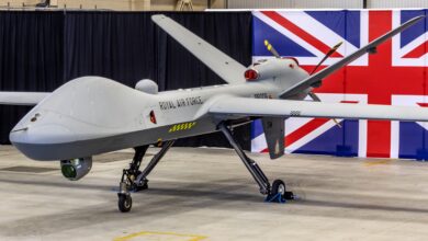 On the 30th of September 2023, The new Royal Air Force (RAF) Protector MQ-9B Aircraft was delivered to RAF Waddington by an Antanov AN 124-100M aircraft from General Atomics Aeronautical Systems, Inc. (GA-ASI) USA. On the 6th of October 2023, Protector MQ-9B was assembled at RAF Waddington working with RAF 31 Sqn engineers and GA-ASI personnel. Protector is the RAF's newest platform and is operated by the newly reformed 31 Sqn based at RAF Waddington. Protector RG Mk 1 (MQ-9B) is the successor to Reaper (MQ-9A) and is the next generation of remotely piloted medium-altitude, long endurance (MALE) aircraft. Protector will be deployed in wide-ranging armed Intelligence, Surveillance, Targeting and Reconnaissance (ISTAR) operations where its ability to fly consistently for up to 40 hours will offer the RAF a vastly improved armed ISTAR capability.