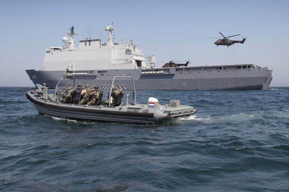 One of the Dutch large landing ships that is being replaced.