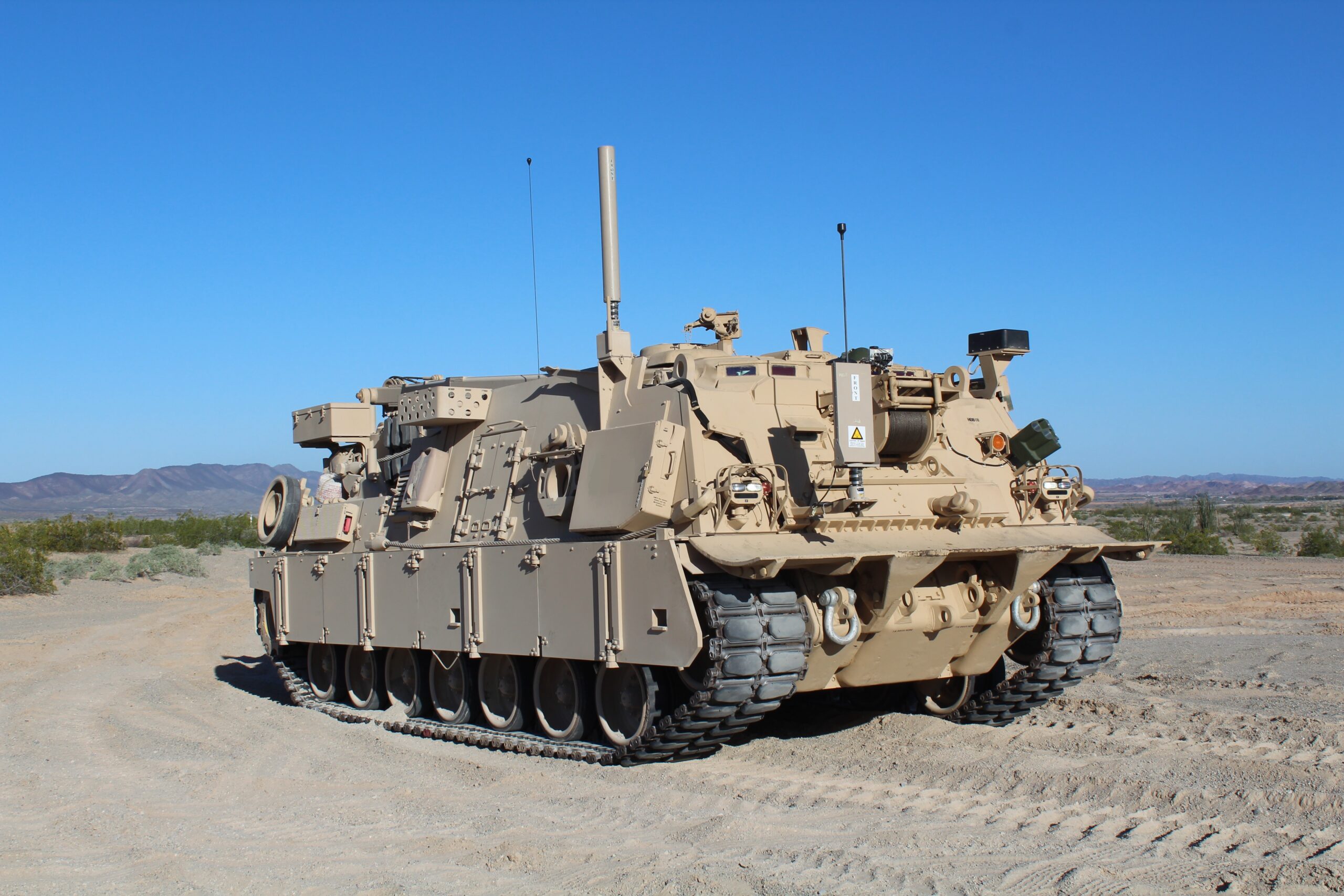 The M88A3 Heavy Equipment Recovery Combat Utility Lift Evacuation System) is currently undergoing reliability and maintainability testing at Yuma Proving Ground. This next-generation features several upgrades, including a modernized powertrain that improves horsepower and torque, the addition of a seventh road wheel to increase stability, and hydro-pneumatic suspension units that improve cross country mobility and recovery operations. (Loaned photos)