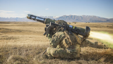 New Zealand soldier firing Javelin Medium Range Anti-Armour Weapon during Exercise Whakamahi Whakaaro