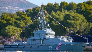 Croatian Navy's Umag patrol boat during the naming and handover ceremony in Split