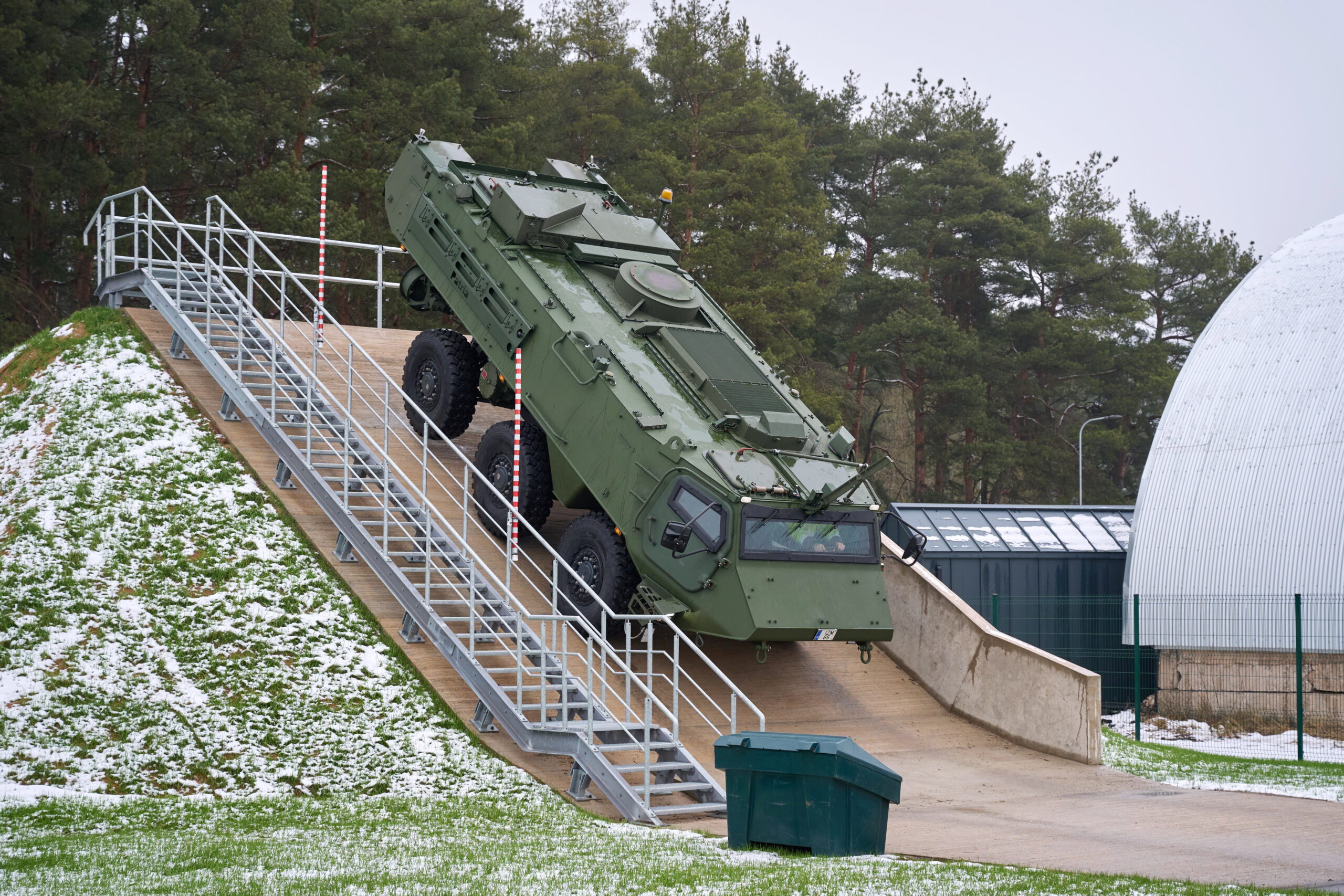 Testing of Valmiera-produced “Patria” 6x6 armored personnel carriers on public roads begins Test drives of the "Patria" 6x6 armored vehicles on public roads began in February. In accordance with amendments to regulatory enactments, the company "Defence Partnership Latvia" has received trial license plates, which will allow it to conduct full-fledged tests of armored vehicles outside of military training grounds.