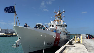 The Coast Guard’s 59th fast response cutter, Earl Cunningham, moored in Key West, Florida, on March 6, 2025. U.S. Coast Guard photo.