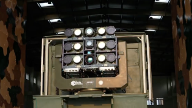 Screenshot of India's 30-kw vehicle-mounted laser-based weapon system