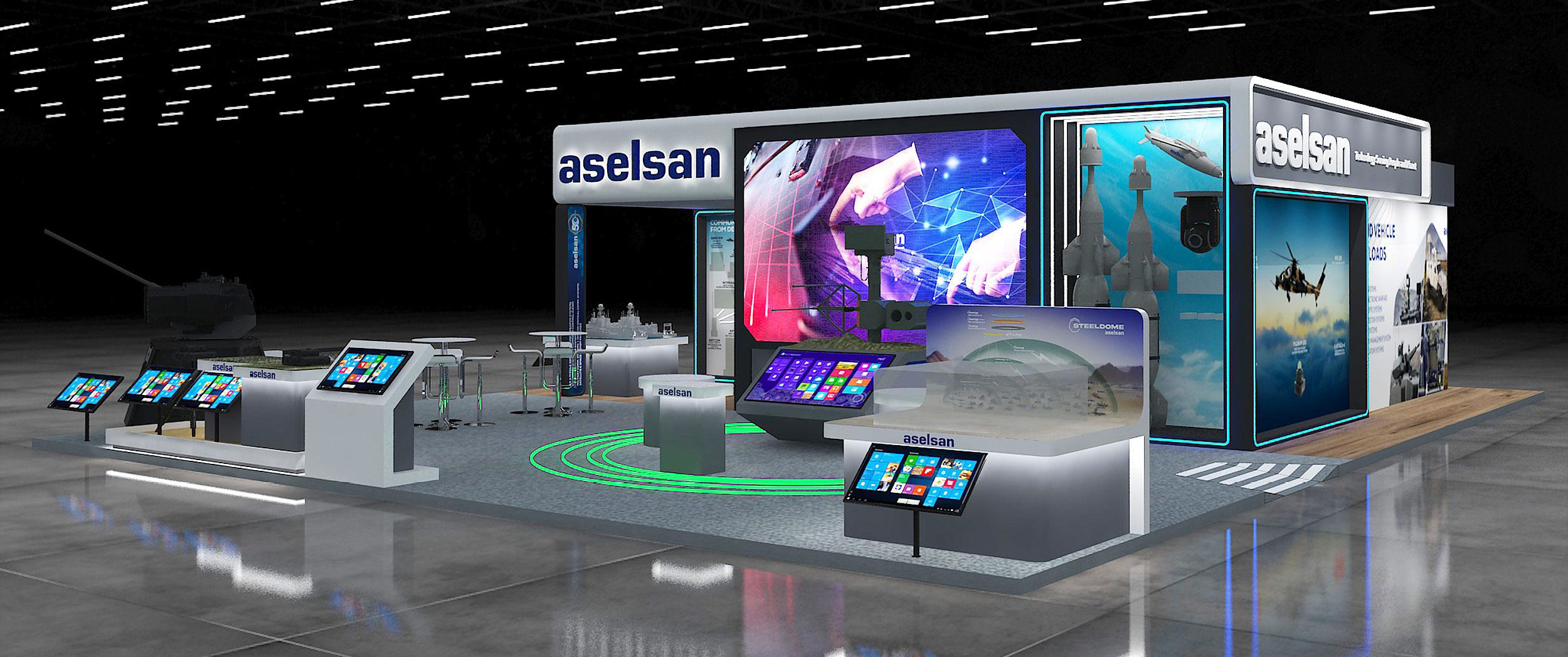 Rendering of Aselsan's booth at LAAD 2025