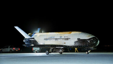 The U.S. Space Force’s X-37B Orbital Test Vehicle Mission Seven successfully landed at Vandenberg Space Force Base, California, March 7, 2025. The X-37B landed at Vandenberg Space Force Base, California, to exercise the service's ability to recover the spaceplane across multiple sites. (U.S. Space Force courtesy photo)