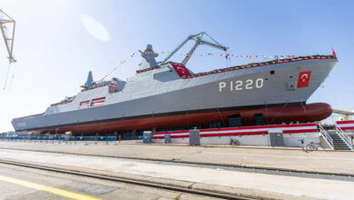 TCG Akhisar, a Hisar-class offshore patrol vessel.