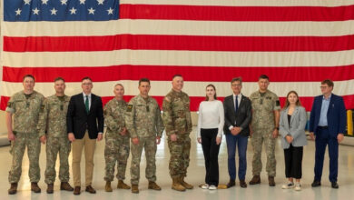 Lithuanian Defence Minister Dovilė Šakalienė with American defense and tech firm leaders