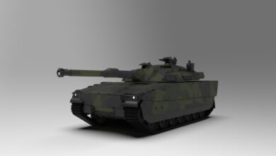 A CV90120 light tank with Rheinmetall's L44A1 120-millimeter low-recoil cannon