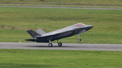 Belgium’s first F-35 to arrive in country lands at Florennes Air Base (Photo: Belgian Air Force)