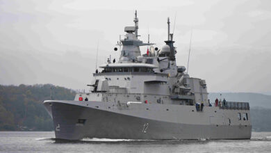 Bulgarian Navy's first Multipurpose Modular Patrol Vessel, the Hrabri